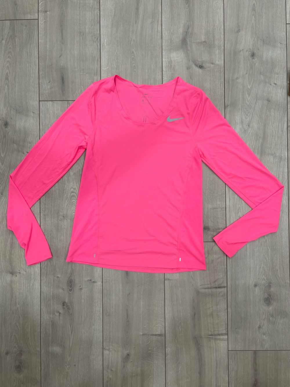 Nike Women's Neon Pink Long Sleeve Performance Tee